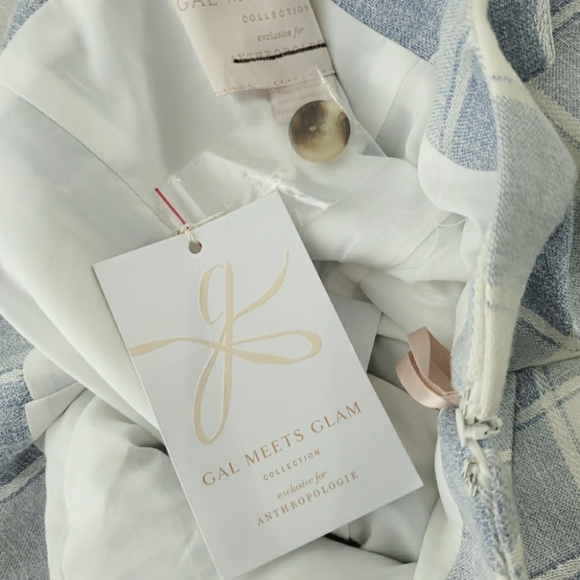 NEW Gal Meets Glam Nikki Gingham Dress blue white - Picture 10 of 10